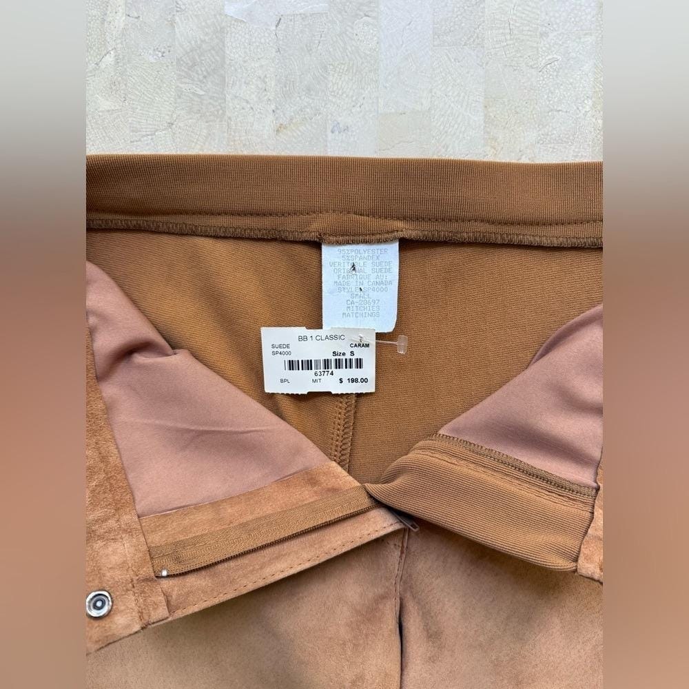 Vintage Retro BB1‎ Country Western Genuine Suede Leather Camel Pants Sz S $198 - Picture 5 of 10